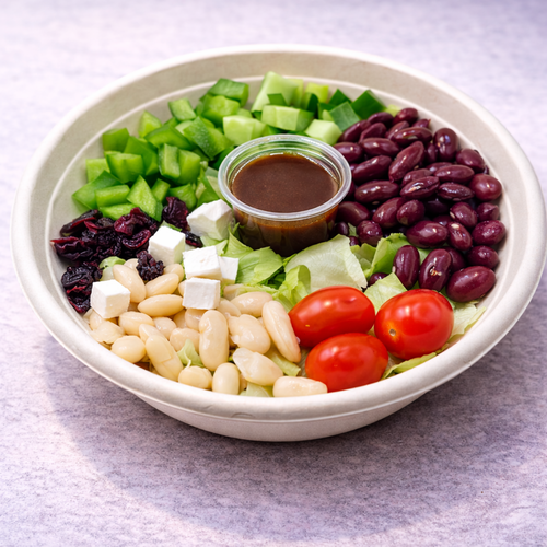 WHITE BEANS AND RED BEANS SALAD SERVED WITH POMEGRANATE MOLASSES & MUSTARD SAUCE
